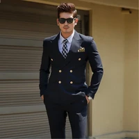black double breasted slim fit mens suit business formal wedding suits for men ternos masculino jacket pants suit