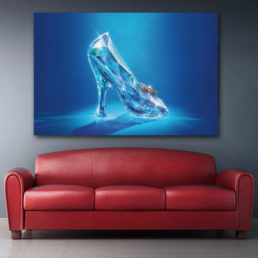 Настенное художественное изображение Золушка Хрустальная обувь постер фильма