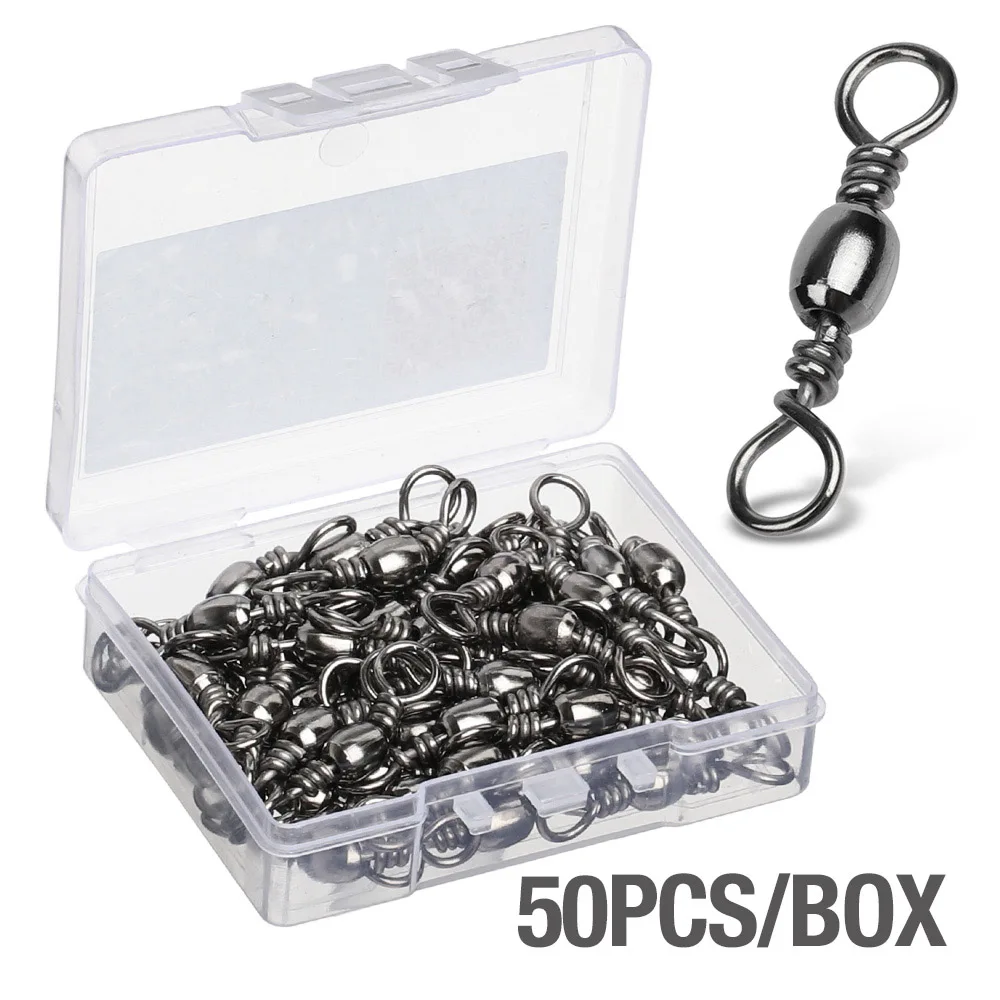 50PCS DONQL 50/100 шт подшипниковый поворотный Рыболовный соединитель 1#-14# рыболовные крючки поворотный ствол подвижный соединитель рыболовные аксессуары - Цвет: 50PCS