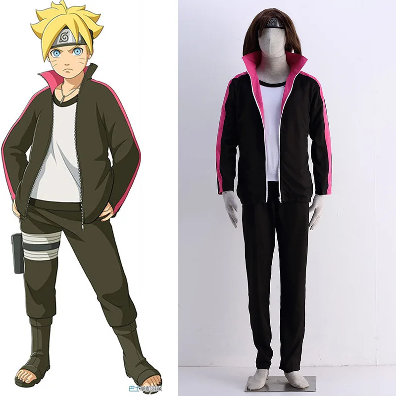 Аниме Наруто Косплей одежда для мужчин последний Shippuden Uzumaki Boruto костюм Черная