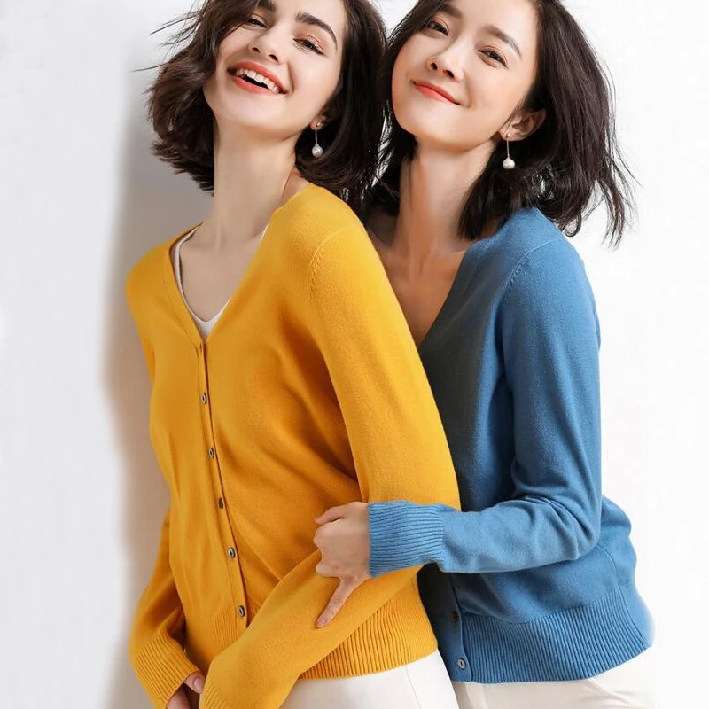 Women Sweater Button Basic Match Brand Tops 12 Colors New Spring Summer Cardigans sr518 |