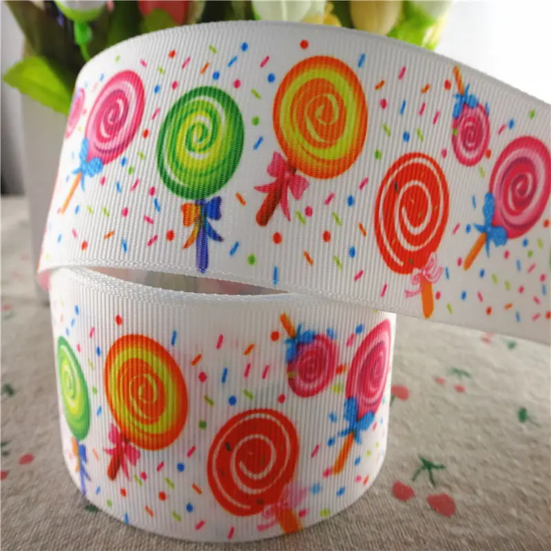 18081808 1-1/2 &quot38 мм 10 ярдов конфеты торт печатных grosgrain ленты DIY волос банты ручной