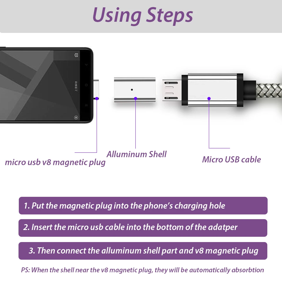 Micro USB Магнитный адаптер конвертер для samsung Xiaomi huawei смартфон аксессуар мини штекер