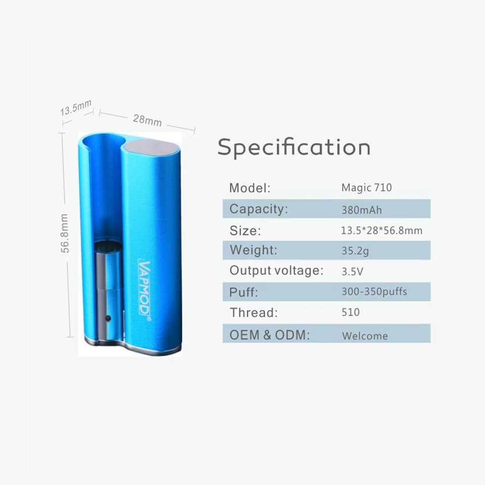Оригинальный вейп-мод Veeap Magic 710 электронная сигарета 380 мА/ч коробка с тепловым