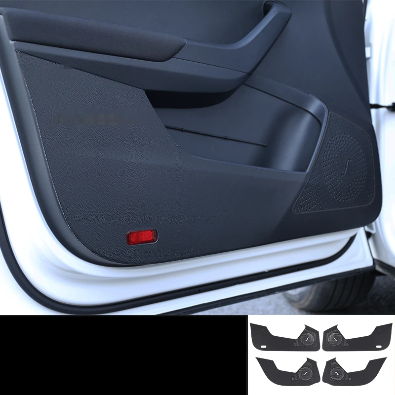 For SKODA KAROQ Car-Styling Protector Side Edge Protected Anti-kick Door Mats Cover case Auto Accessories decoration - Цвет: black