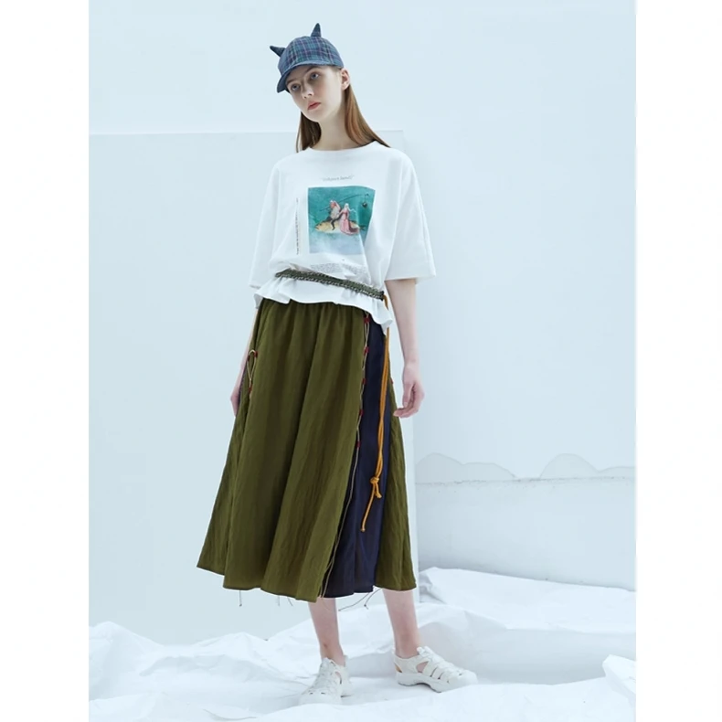 Женская сетчатая длинная юбка миди IRINAY123 с эластичной талией в стиле пэчворк на