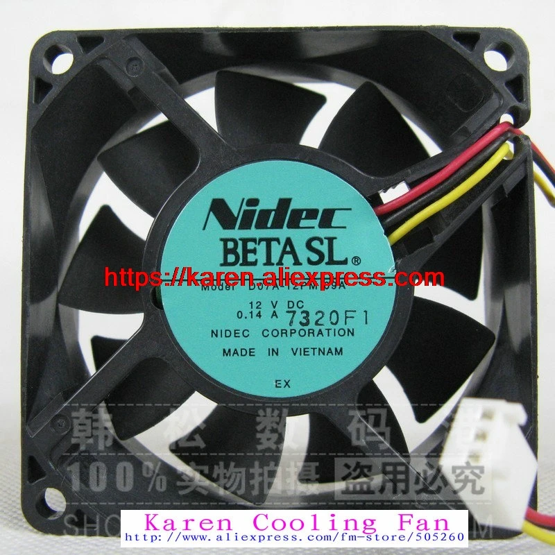 Вентилятор охлаждения Nidec 7 см D07A 12PM 09A 7025 12v 0.14a 07AH1|cooling fan|cooling fan 12v12v cooling |