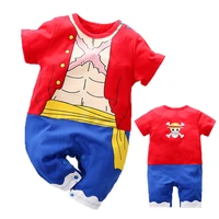 yierying high quality baby clothing baby cotton rompers one piece luffy style short sleeve baby jumpsuits baby boy girl clothes