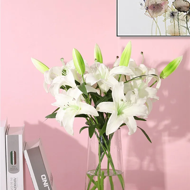 Xuanxiaotong большой искусственный PU Lilium цветы для дома декоративные наилучшие пожелания для мамы подарок настольные украшения высокое качество