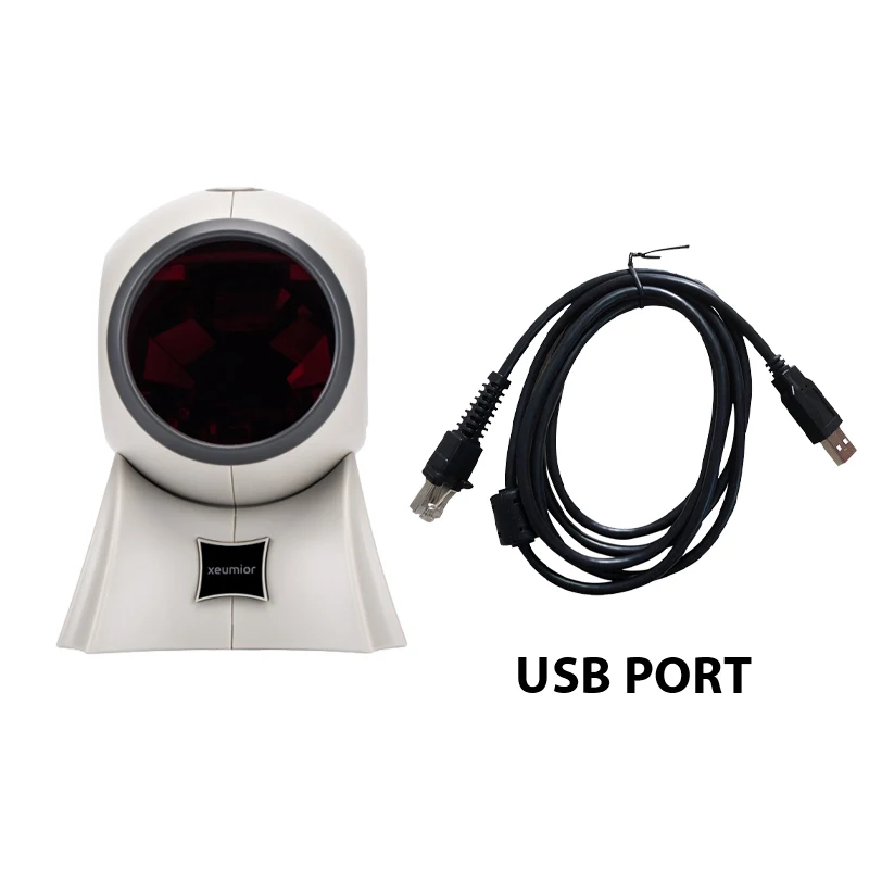 USB white color 20 линий USB/RS232/PS2 Настольный всенаправленный 1D лазерный сканер штрих-кодов POS считыватель штрих-кодов для розничного магазина/супермаркета - Цвет: USB white color