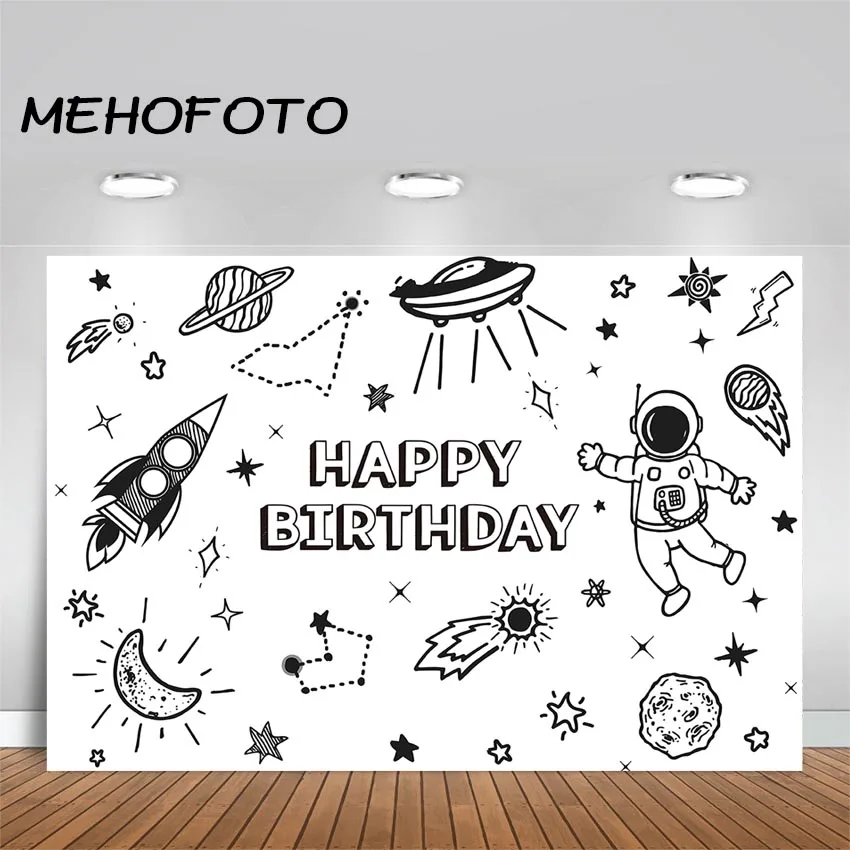 MEHOFOTO космический астронавт фон для дня рождения корабль планеты ракеты