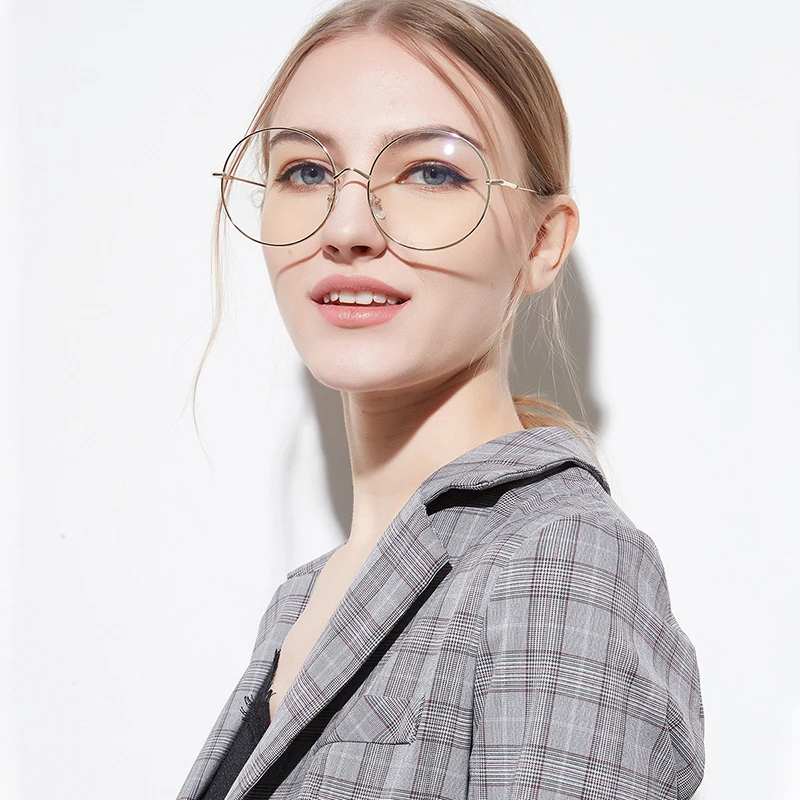 Mincl/круглый металлический Ретро близорукость стильная оправа для очков