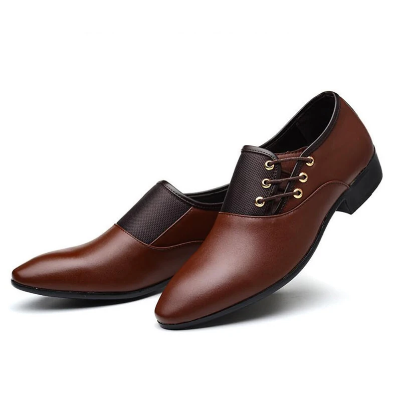 Men's Wedding Shoe Oxfords For Mens Shoes Formal Leather Black Brogues Dress Lace-Up Men Casual Large Size 47 | Обувь