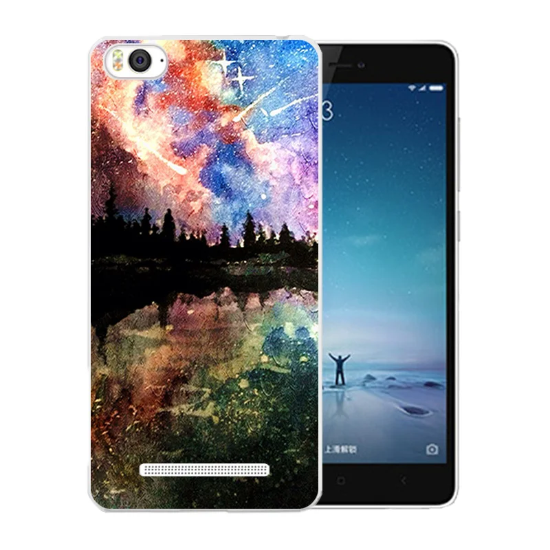 Роскошный Матовый чехол для телефона Xiaomi Mi4i Mi4C с рисунком звездного неба задняя