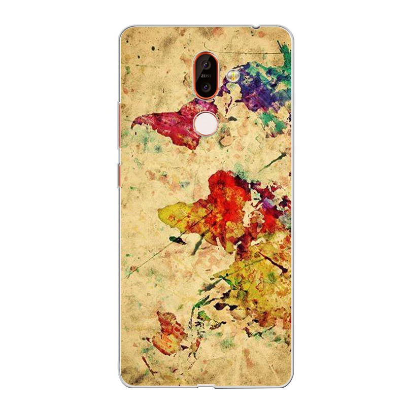 ciciber Phone Case for Nokia 9 PureView 1 2 3 5 6 7 8 Sirocco Soft Back Cover 2.1 3.1 5.1 6.1 7.1 8.1 Plus World Map |