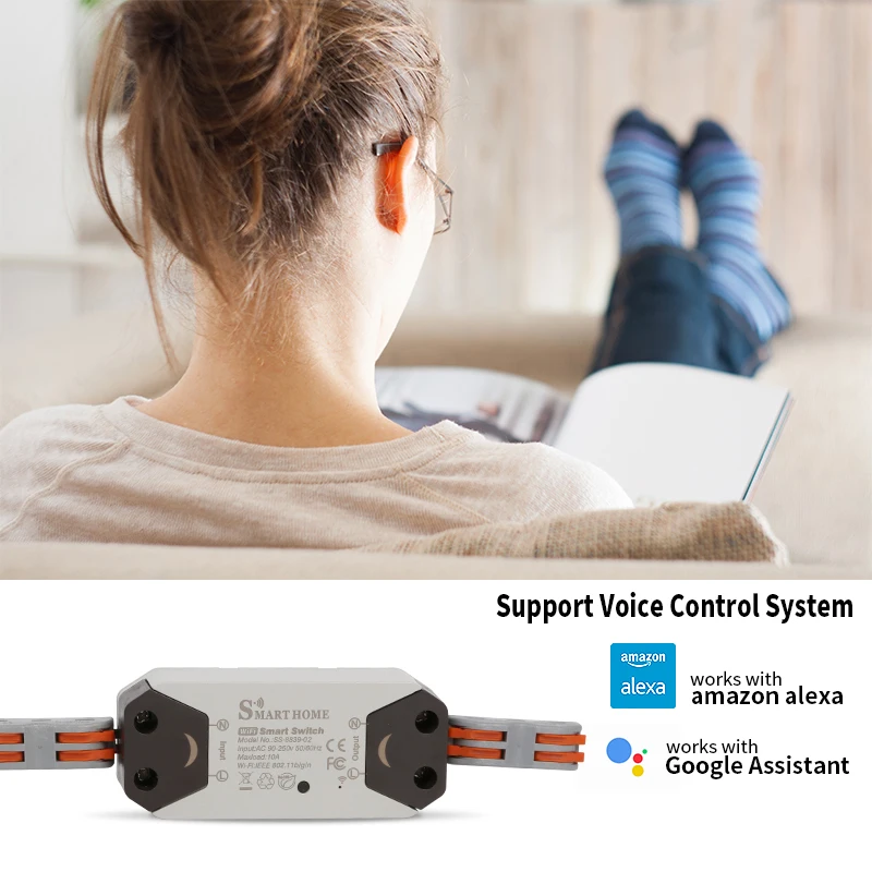 Беспроводной смарт-переключатель JAGETTE Wifi универсальное реле совместимо с Google Alexa