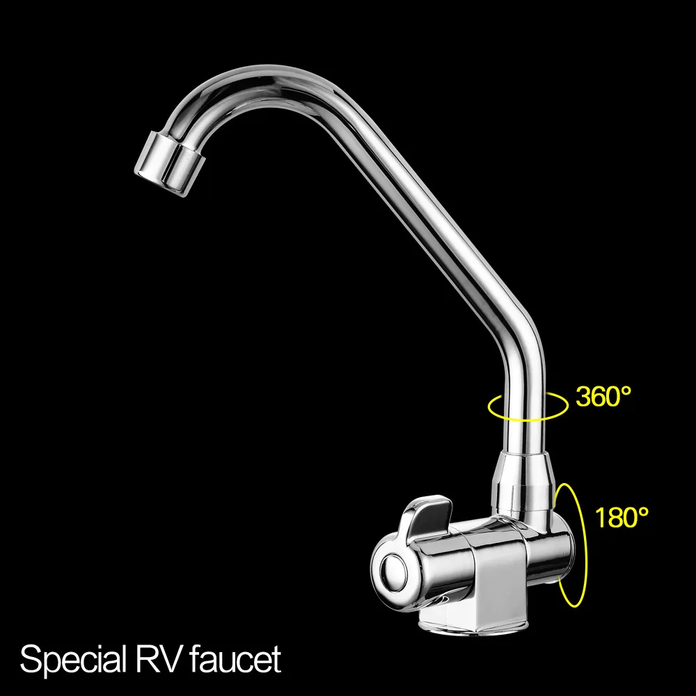 360° rotation copper basin faucet cold deck kitchen folding caravan bathroom tap for rv marine boat deck free global shipping