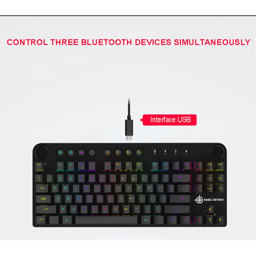 Беспроводная клавиатура OMESHIN Bluetooth + RGB двойной режим квадратный колпачок для IOS
