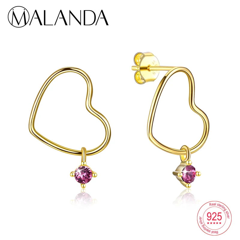 MALANDA Золотой Цвет Серебряный в форме сердца Висячие Серьги Кристалл от Swarovski