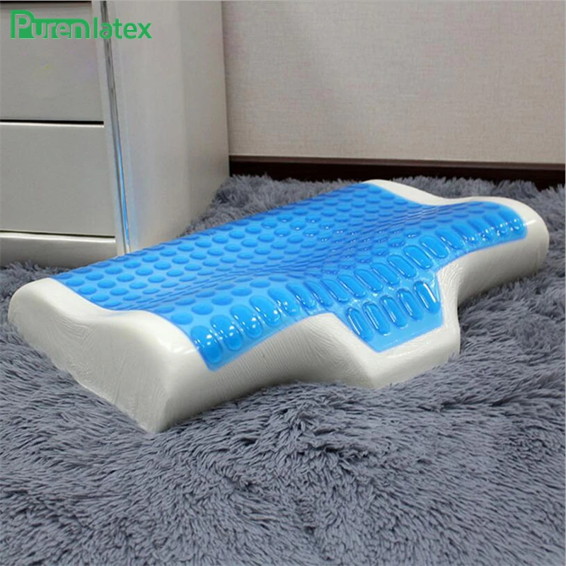 PurenLatex 55*45 силиконовый гель крем с эффектом памяти, летняя охлаждающая Подушка, Ортопедическая подушка, анти-экзема, шейный позвоночник