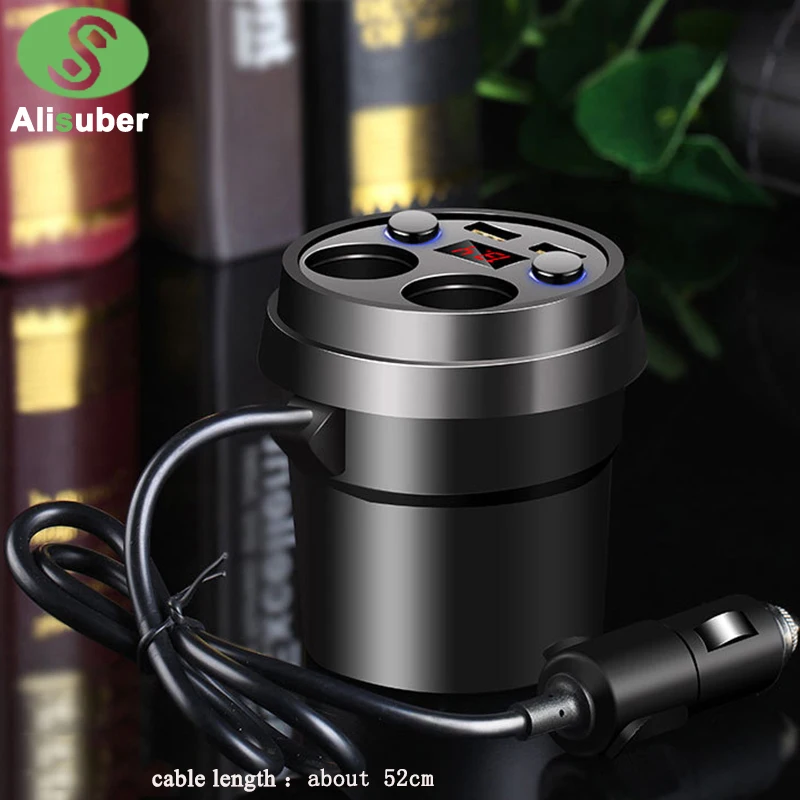 Alisuber чашка для автомобиля с двумя портами USB Зарядное устройство 3.1A быстрой