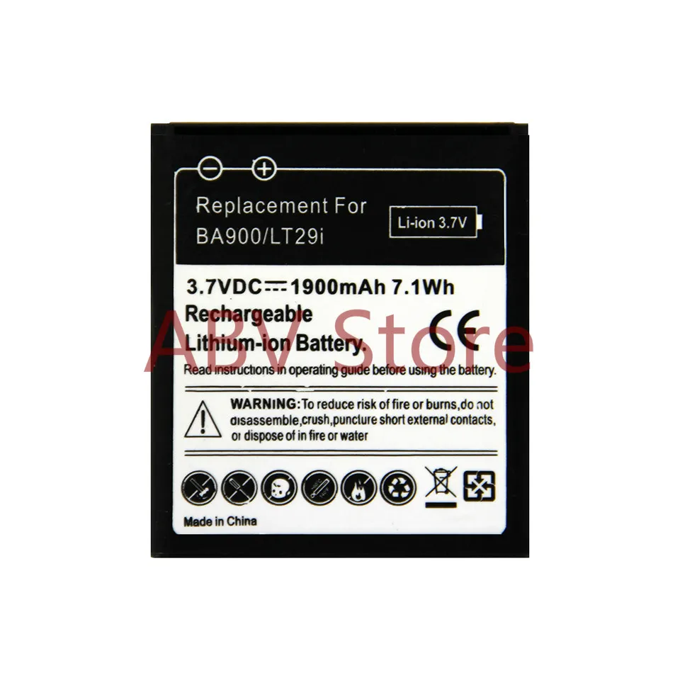 Высокое качество BA900 батарея для sony Ericsson Xperia TX LT29i/J ST26i/L S36h C2105 E1 J L M C2104 C1