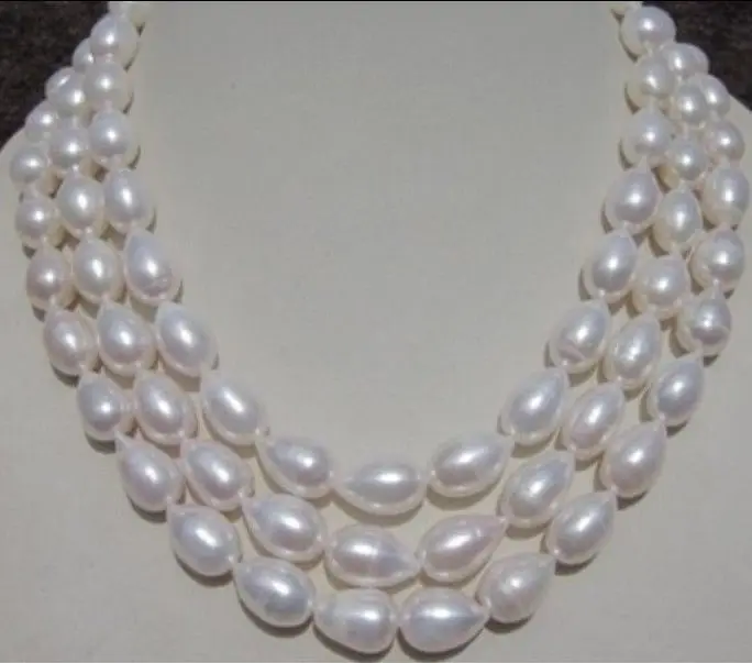 

mujer noblest lady's 8-9MM WHITE AAA+ SOUTH SEA BAROQUE PEARL NECKLACE 60"AAA Bridal Wedding word shipping Fine moda