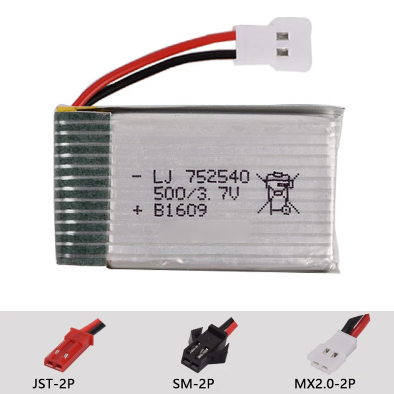 3 7 v 500mAh 752540 Lipo батарея SYMA X5C TK107 M68 CHEERSON CX-30 H5C Дрон 4-осевой самолет JIN XING DA 398 модели