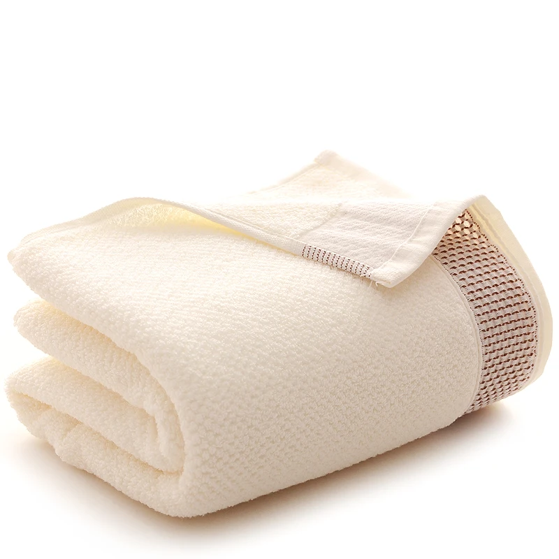 Beige 1 шт., хлопок, банное полотенце, плотное, 70x140 см, одноцветное, жаккардовое, стриженое, пляжное полотенце для лица, быстросохнущее, домашнее, банное полотенце - Цвет: Beige