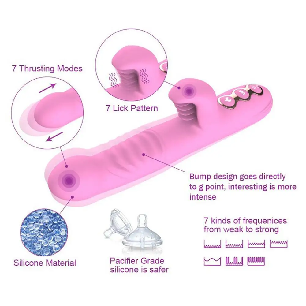 Автоматический телескопический вибрационный электронный массажер языка на 7 частот для женщин стимулятор клитора точка G фаллоимитатор вибратор на.