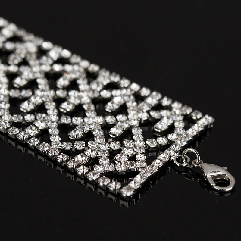 2017 свадебные браслеты и с серебряным покрытием горный хрусталь цепь роскошный