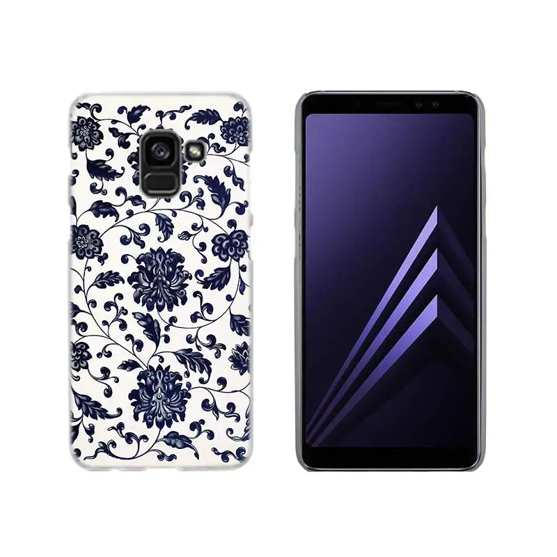 Китай(материк) Цветочный Узор Жесткий чехол для Samsung Galaxy A7 A6 A8 плюс A9 A3 A5 A30 или A20 A50 A60 A70