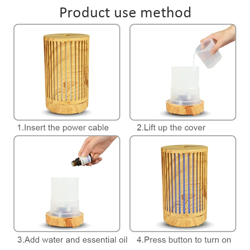 Электрический арома диффузор для эфирных масел деревянный полый цилиндр