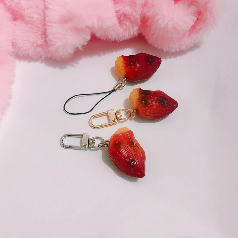 Модная красная клубника оранжевый прекрасный Шарм кулон кошелек сумка