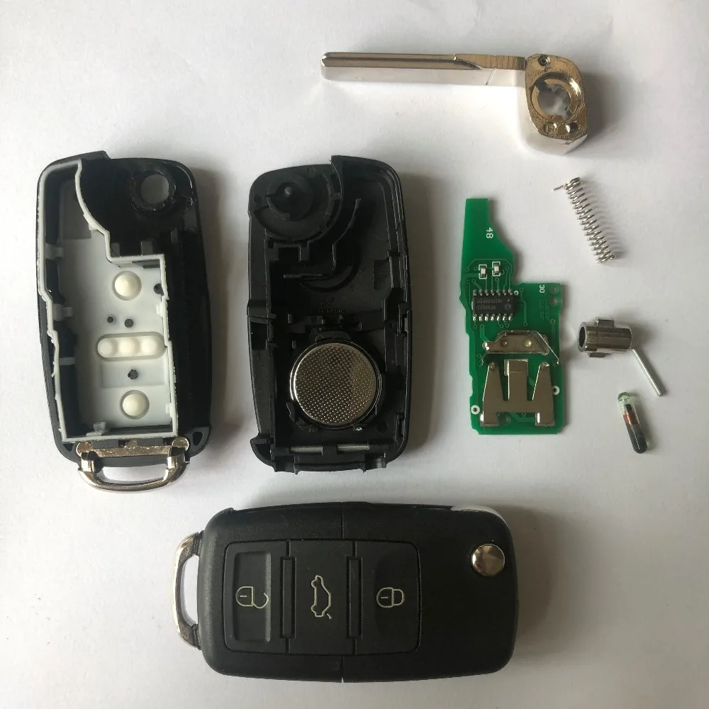 Для Фольксваген 5K0837202AD Beetle/Caddy/Eos/Golf/Je/tta/Polo/Scirocco/T Удаленный Флип-ключ 434 МГц 5K0 837 202 AD чип