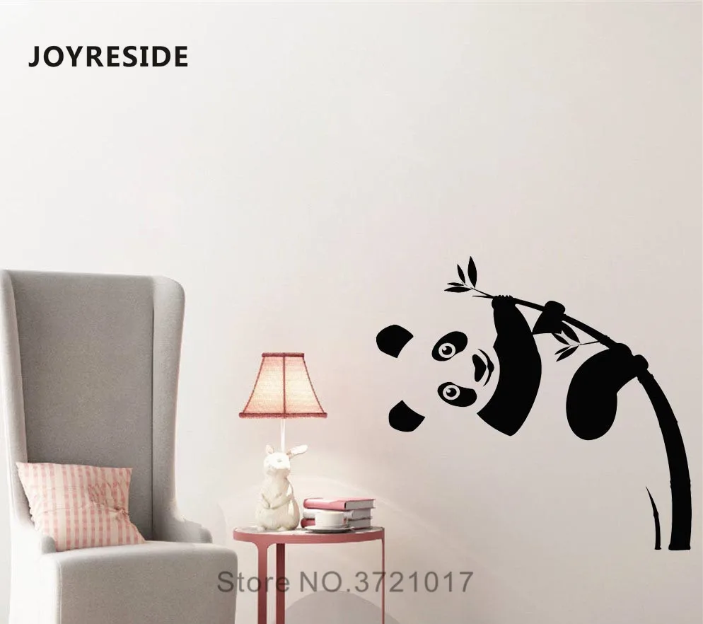 Joyreseve/наклейка на стену с пандой, милые панды, наклейка на стену с рисунком бамбука, животное, виниловый Декор для дома, детской комнаты, декор интерьера, дизайн A1028
