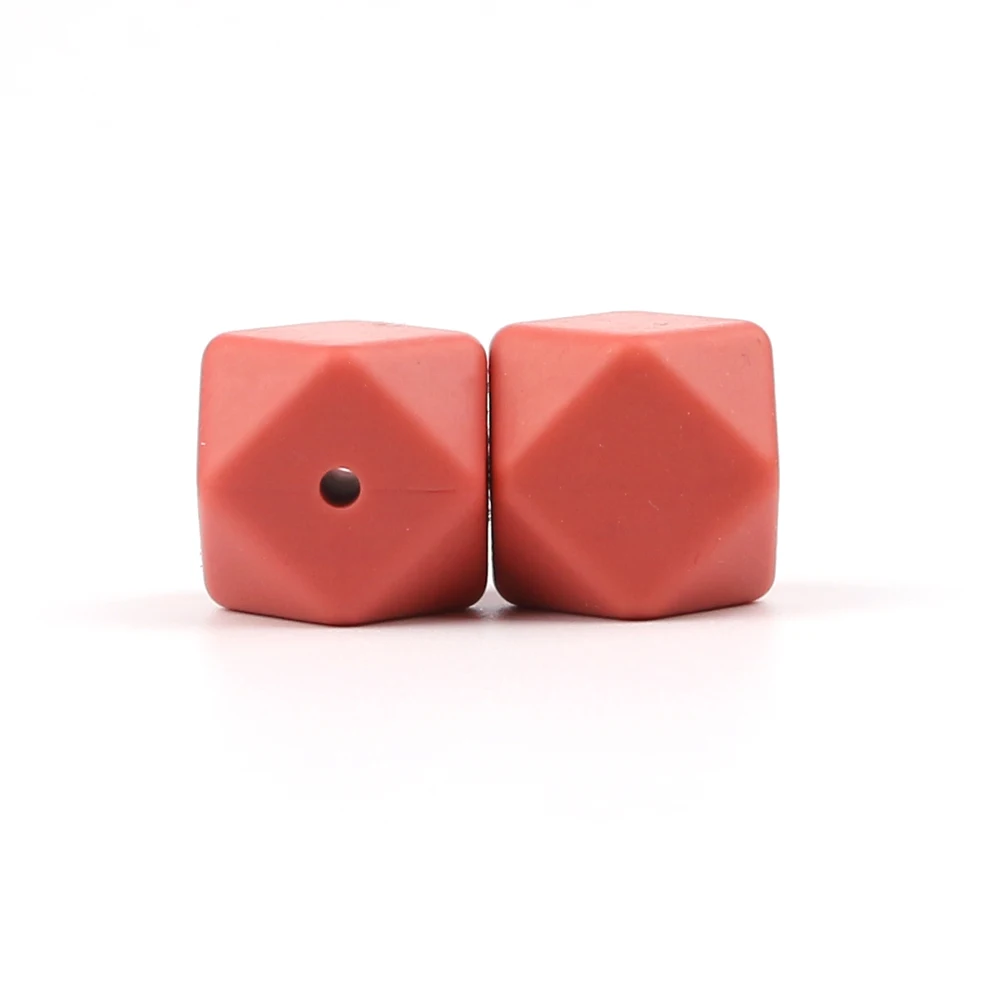 KAT039-50 BOBO. BOX 10 шт. шестигранные силиконовые бусины 14 мм пищевого качества Детские Прорезыватели без бисфенола DIY ожерелье цепочка для зубов Уход за зубами подарок - Цвет: KAT039-50