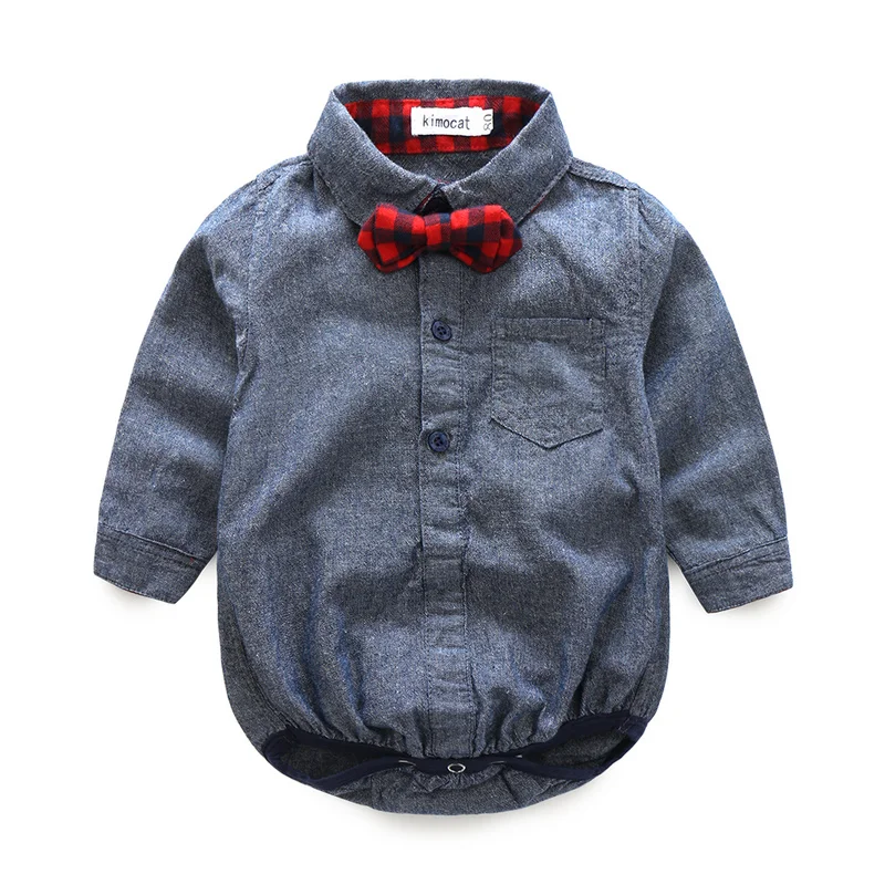 2016 new born baby boy clothes shirt romper + casual pants strap red bow fashion clothing set newborn |