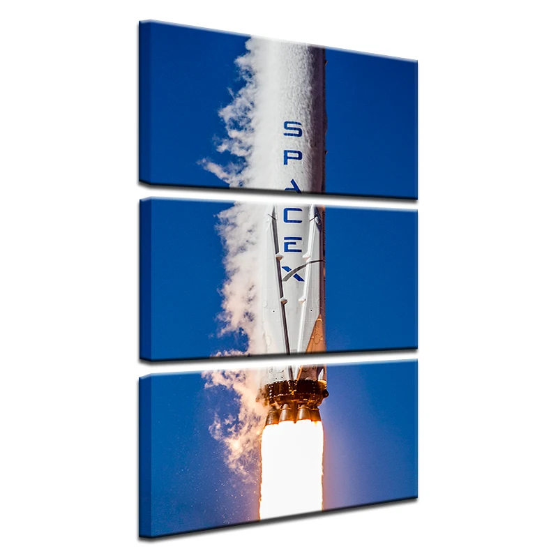 Модульная рама для картин большая холст 3 панели сокол 9 ракета печатная живопись
