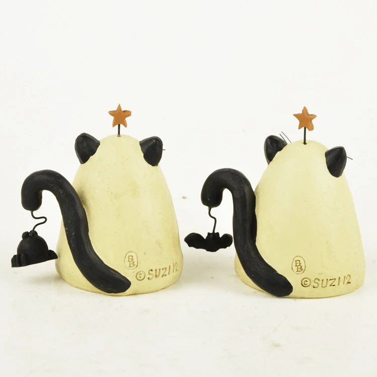 Набор из 2 фигурок Boo Batty and Kitty Cream Ghost Cats с черными злыми птицами сказочный сад
