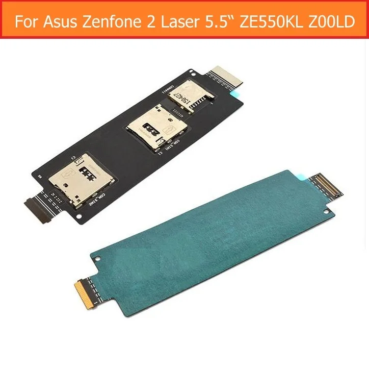 100% подлинный держатель для считывания sim-карт контактор flex Asus zenfone 2 Laser ZE550kL ZE551kL