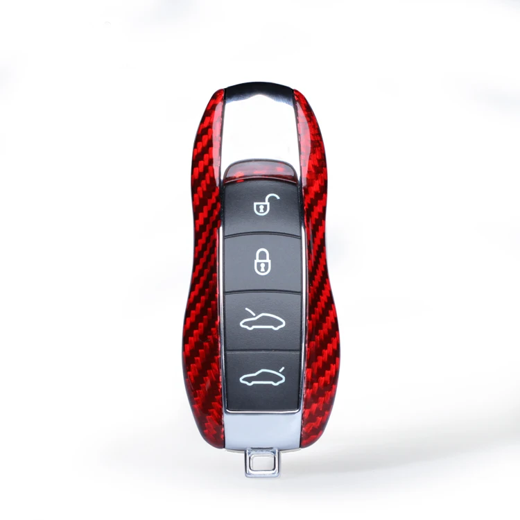 Чехол для ключей из углеродного волокна для Porsche Panamera 970 971 Cayenne Macan Boxster Cayman 981 982 718 991 911 918