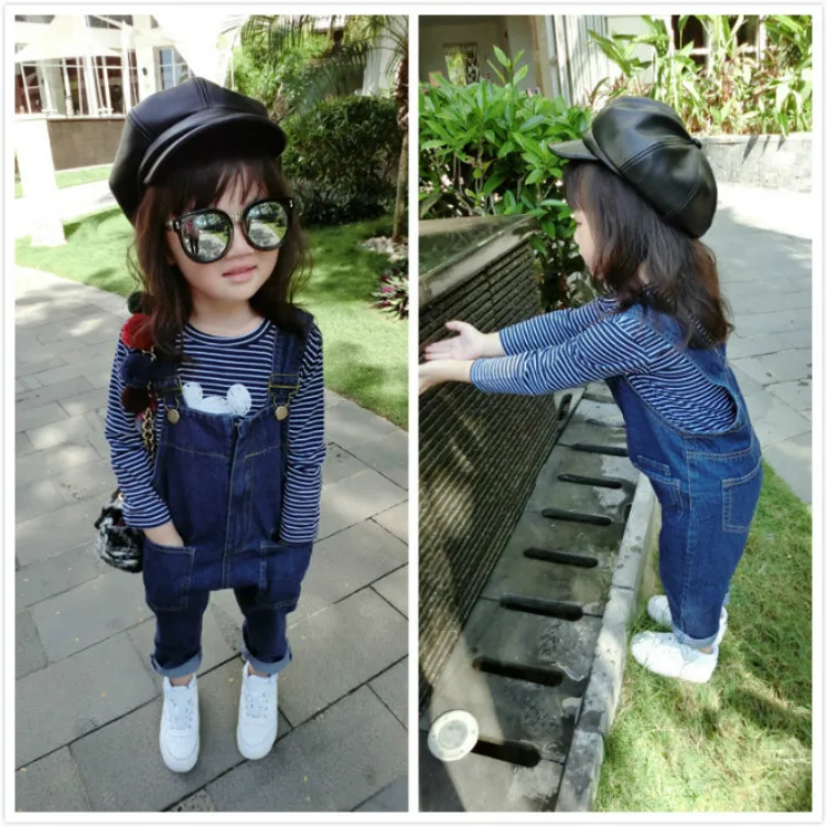 Весенние джинсы 2019 для мальчиков и девочек детский джинсовый нагрудник на молнии