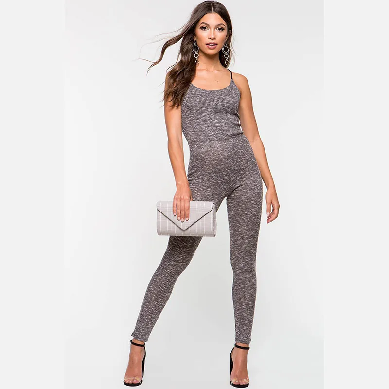 Женский трикотажный комбинезон с открытой спиной без рукавов|Женские