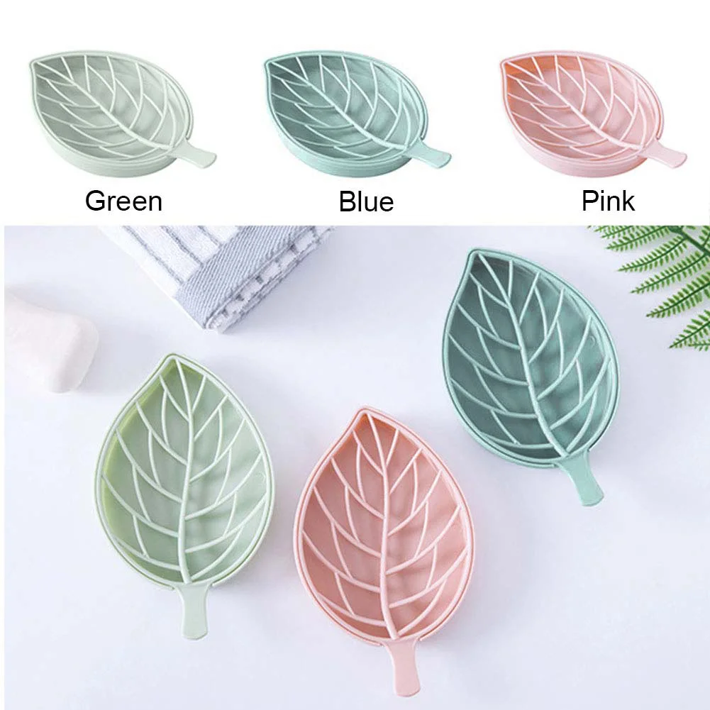 Creative Double Layer Drain Soap Holder Dish Box Anti-skid Leaves Shaped Bathroom Accessories SKD88 | Обустройство дома