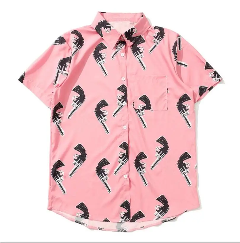 

Summer new short-sleeved shirt loose printed shirt