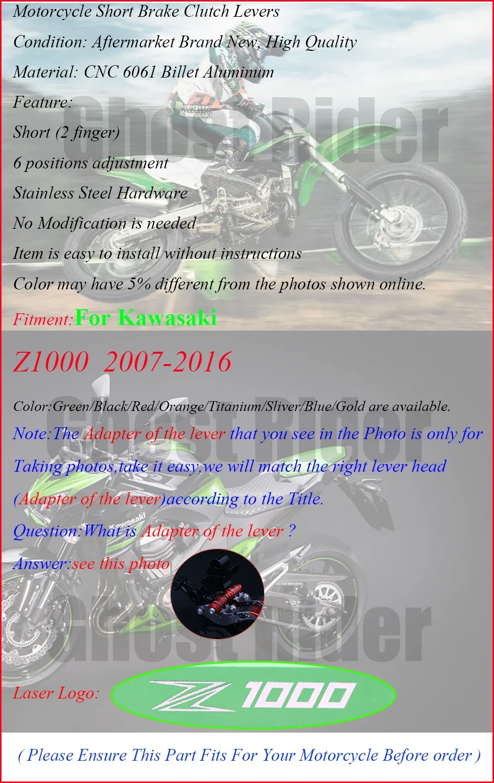 С логотипом(Z1000) черные мотоциклетные Короткие сцепные рычаги для Kawasaki Z1000 2007 2008 2009 2010 2011 2012 2013