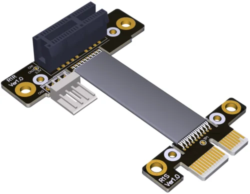 Прямоугольный Удлинительный кабель Riser PCIe 3 0x1 для графической карты x16 25 см R11SR