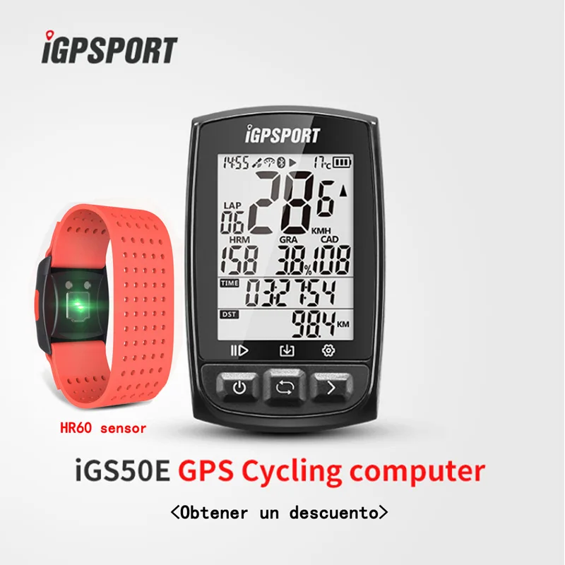 IGPSPORT igs50e начать самый быстрый 5s позиционирование беспроводной одометр iGS50E велосипед одометр добавить руку мониторинг сердечного ритма - Цвет: Black add HR60 red