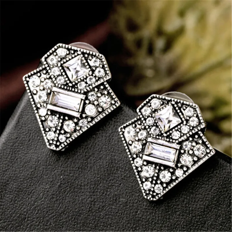 Винтажные треугольные серьги гвоздики с кристаллами для женщин|crystal stud earrings|stud